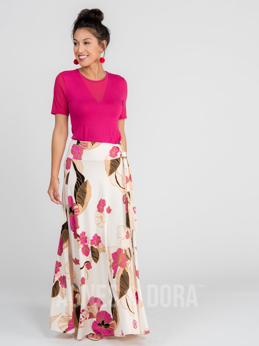 Wrap Maxi Skirt Vintage Botanical
