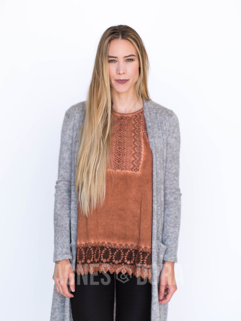 Woven Eyelet Tank Spice