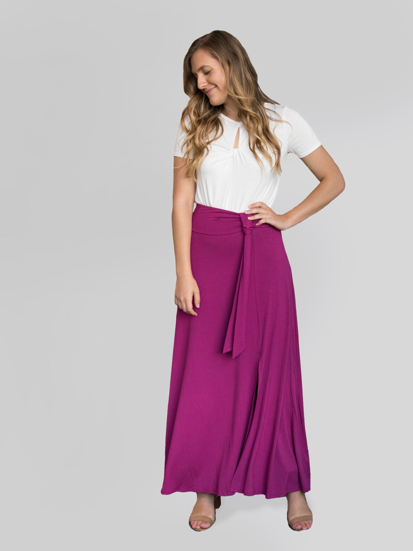 Wrap Maxi Skirt Wine