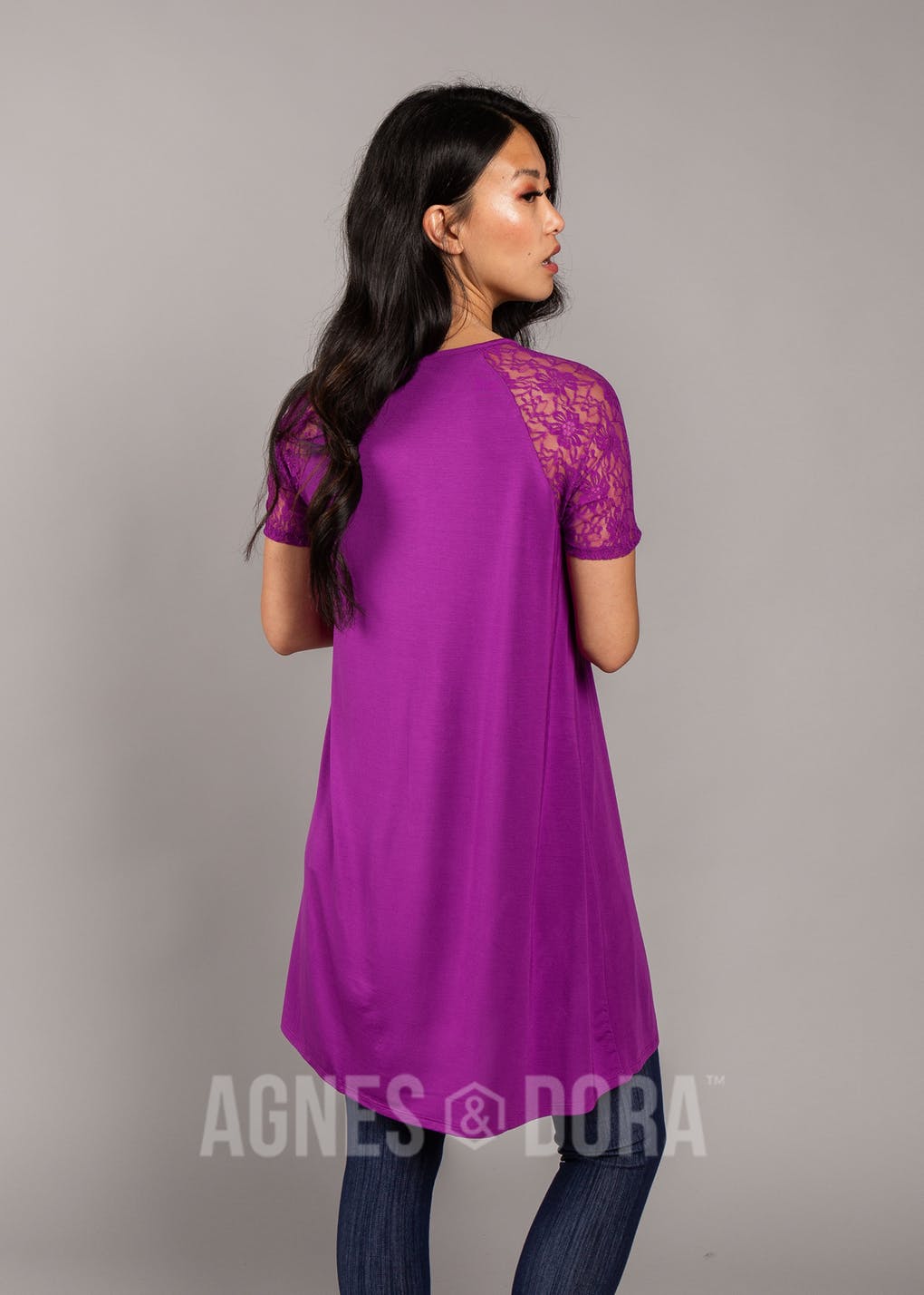 Lace Raglan Dress Amethyst