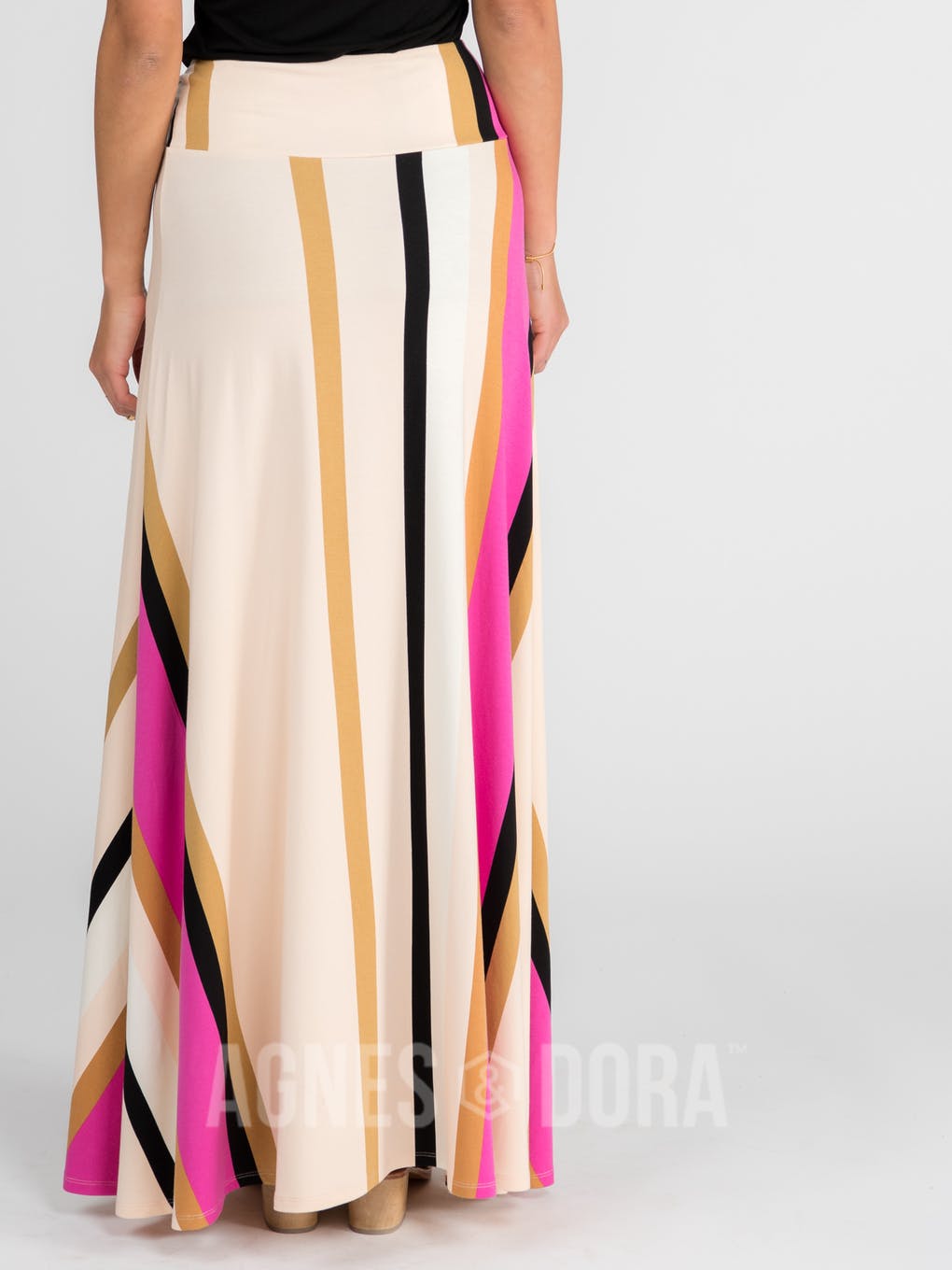 Wrap Maxi Skirt Vintage Stripe