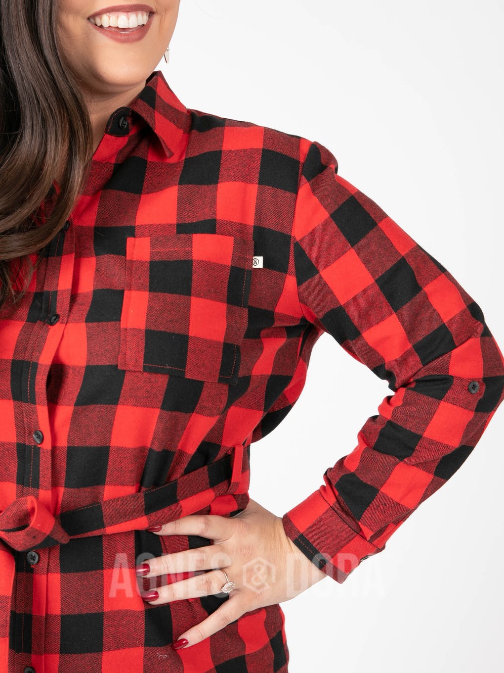 Flannel Tunic Buffalo Check - Red/Black