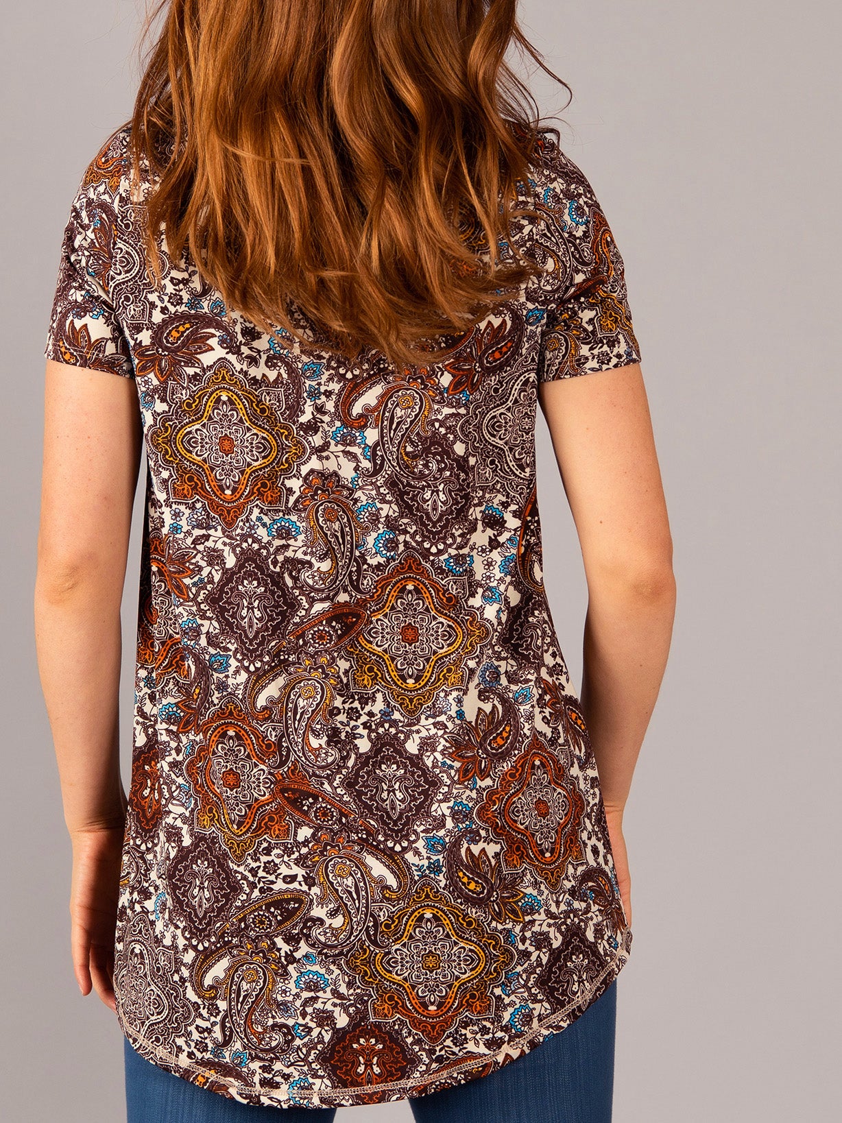 Everyday Tee V-Neck Brown Boho