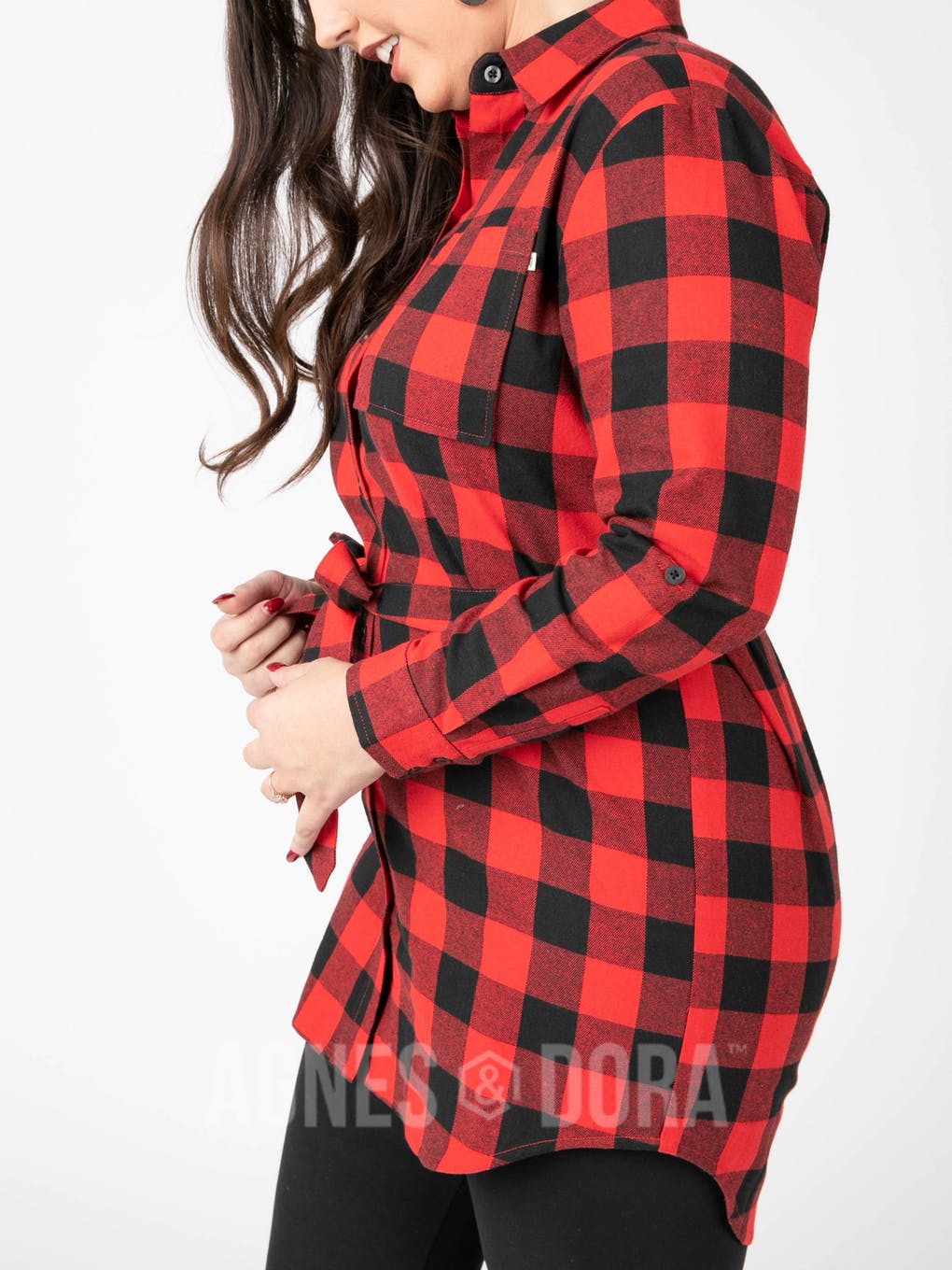 Flannel Tunic Buffalo Check - Red/Black