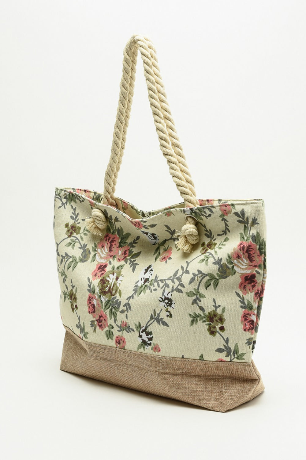 Justin Taylor Floral Rope Handle Tote