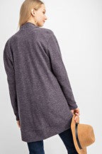 TULIP SHAPE BRUSHED HACCI CARDIGAN CHARCOAL