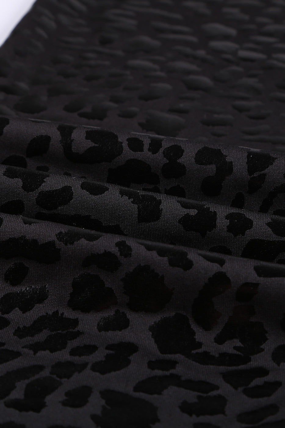 Black Shiny Leopard Textured Legging