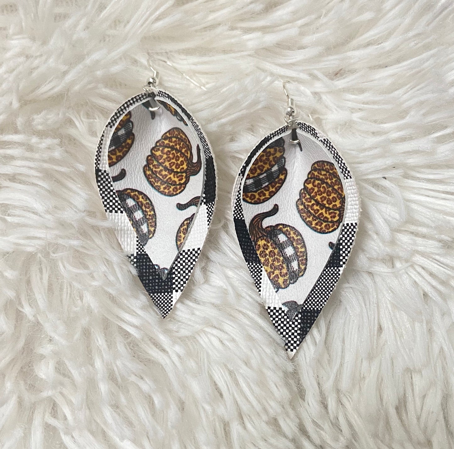 Pumpkin and Plaid Earrings