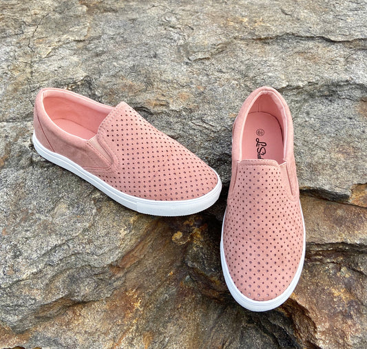 Blush Suede Sneaker Flat