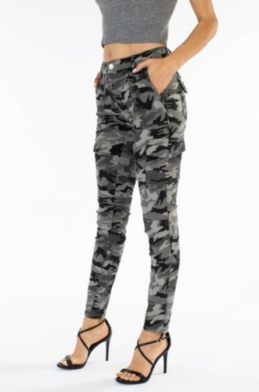 KanCan Denim Camouflage Cargo Pants