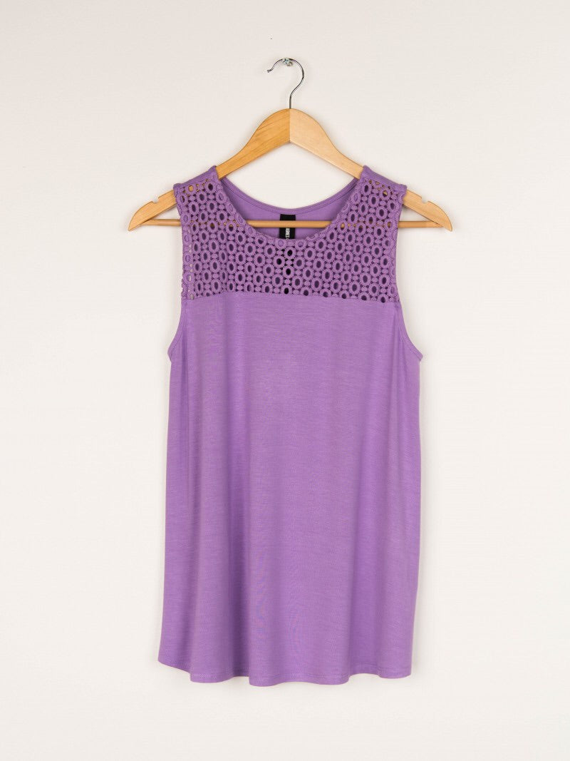 EYELET ESSENTIAL TANK PURPLE