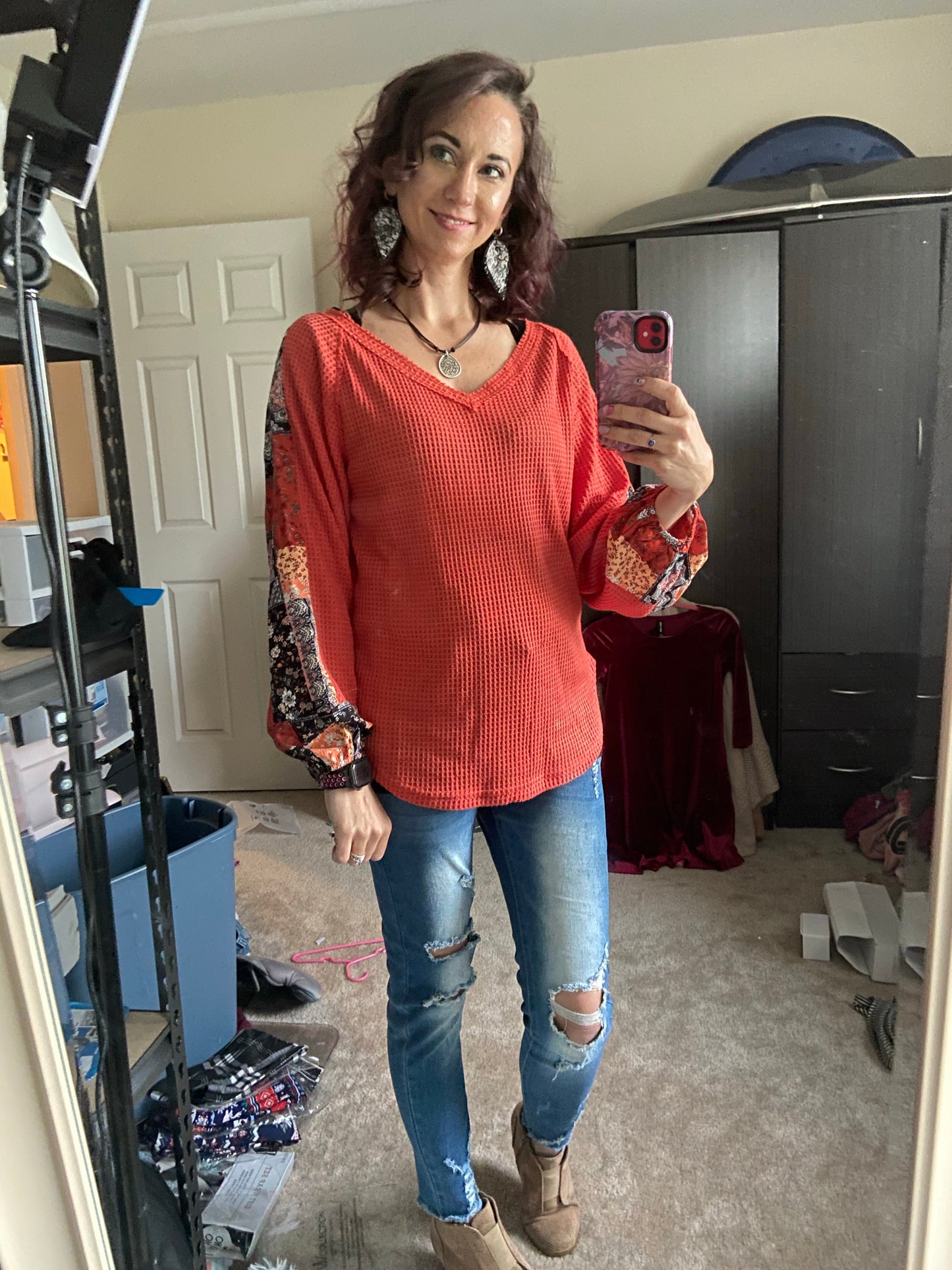 Faded Distressed High Rise Jeans Denim
