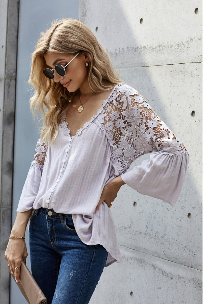 Crochet Lace Botton Top
