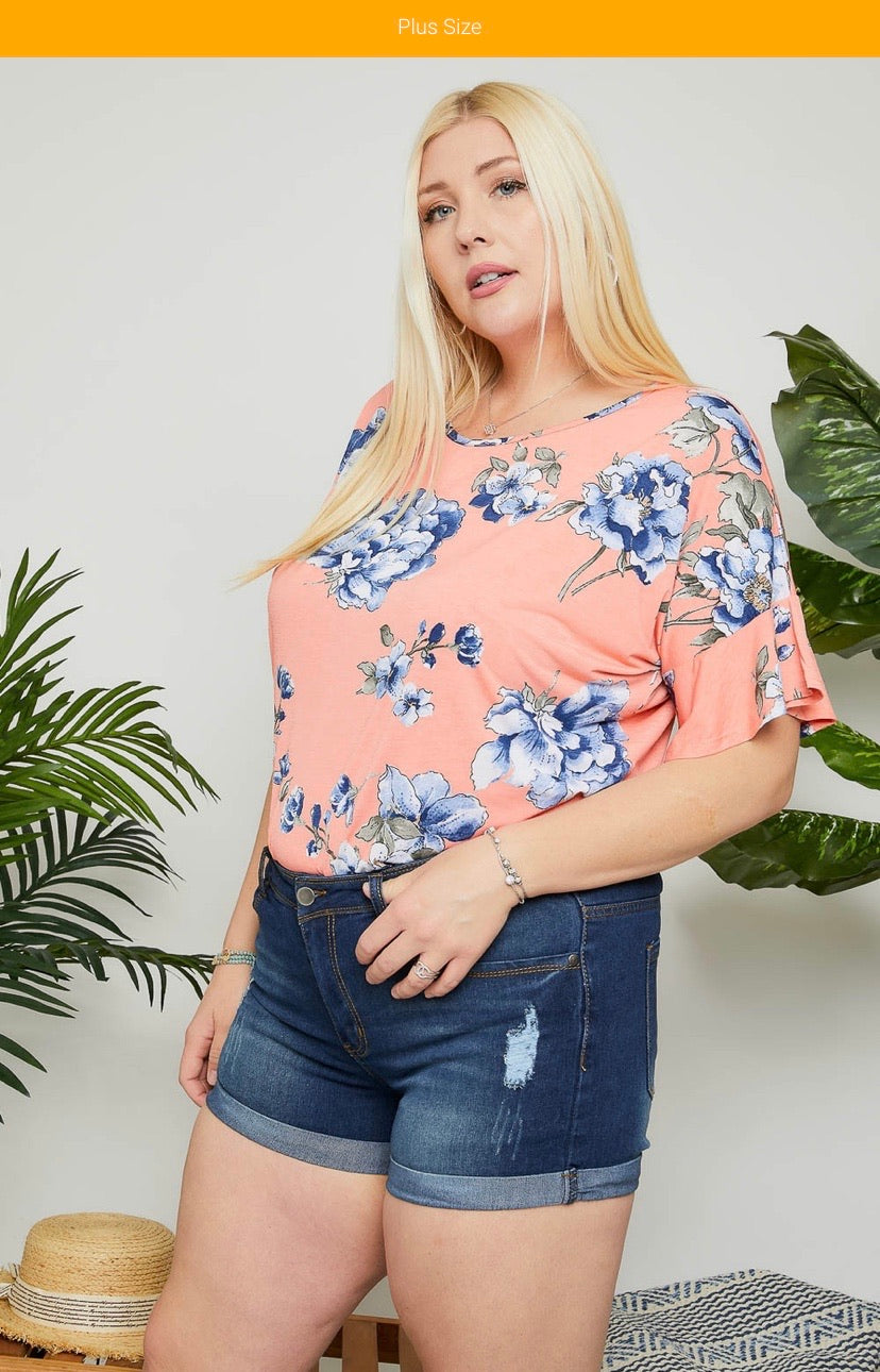 Casual Denim Cuffed Shorts Plus Size ( S-L also available!!)