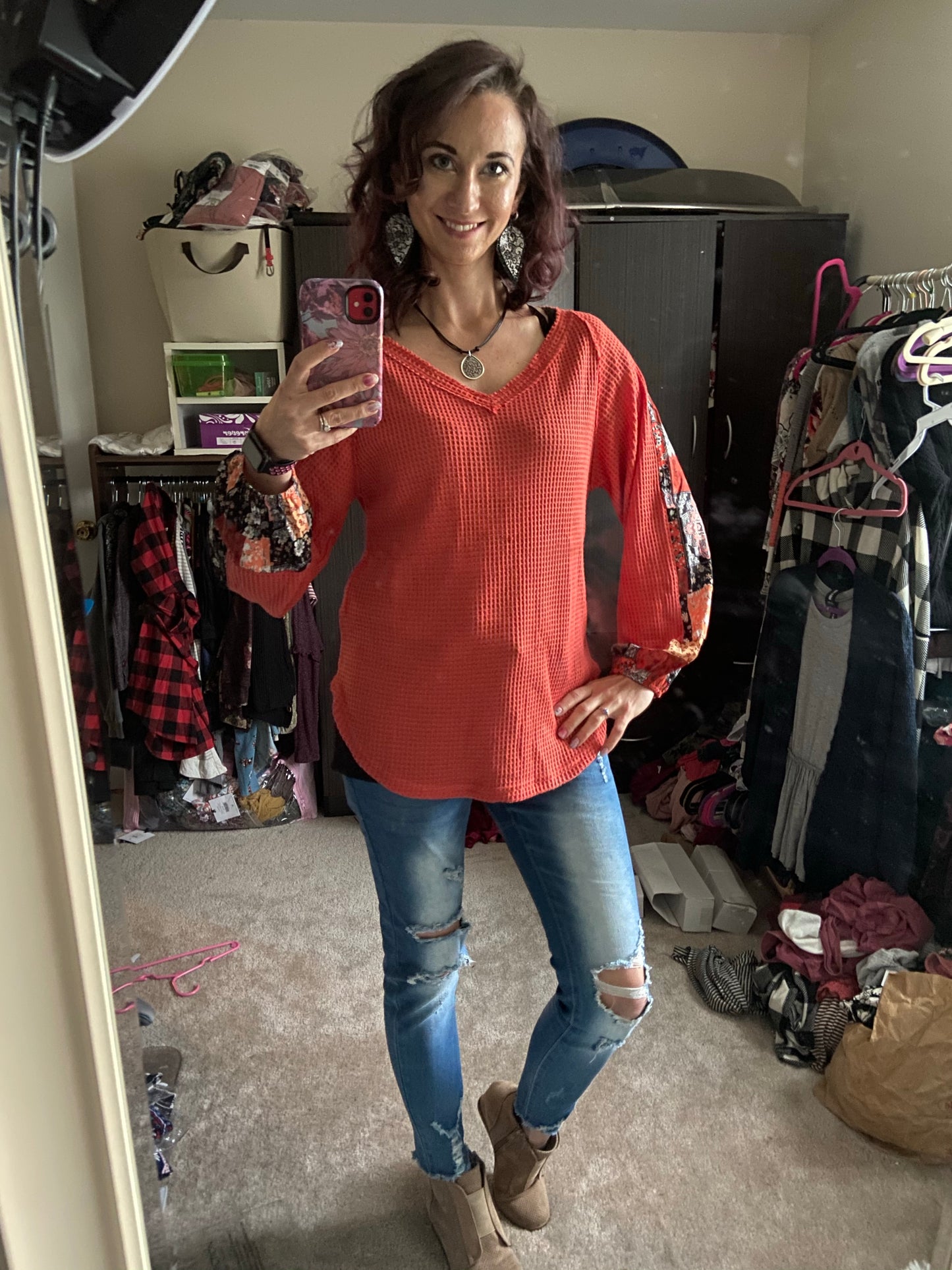 Faded Distressed High Rise Jeans Denim