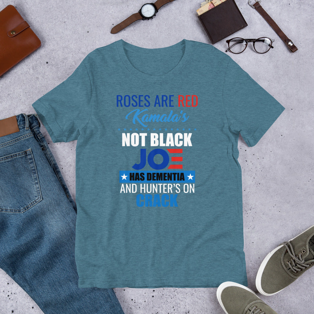 Roses are Red Kamala’s Not Black Short-Sleeve Unisex T-Shirt