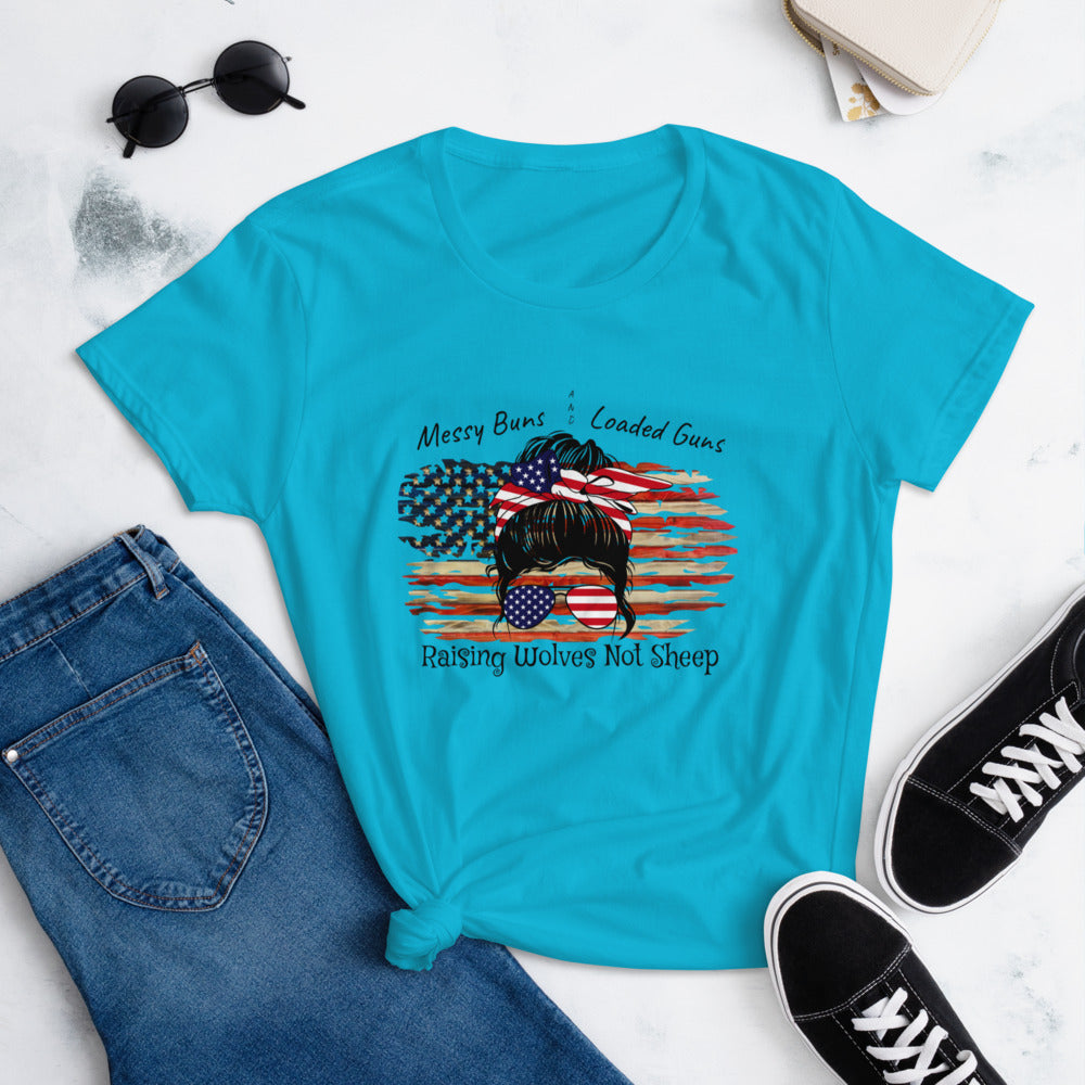 Messy Buns Loaded Guns Women's short sleeve t-shirt
