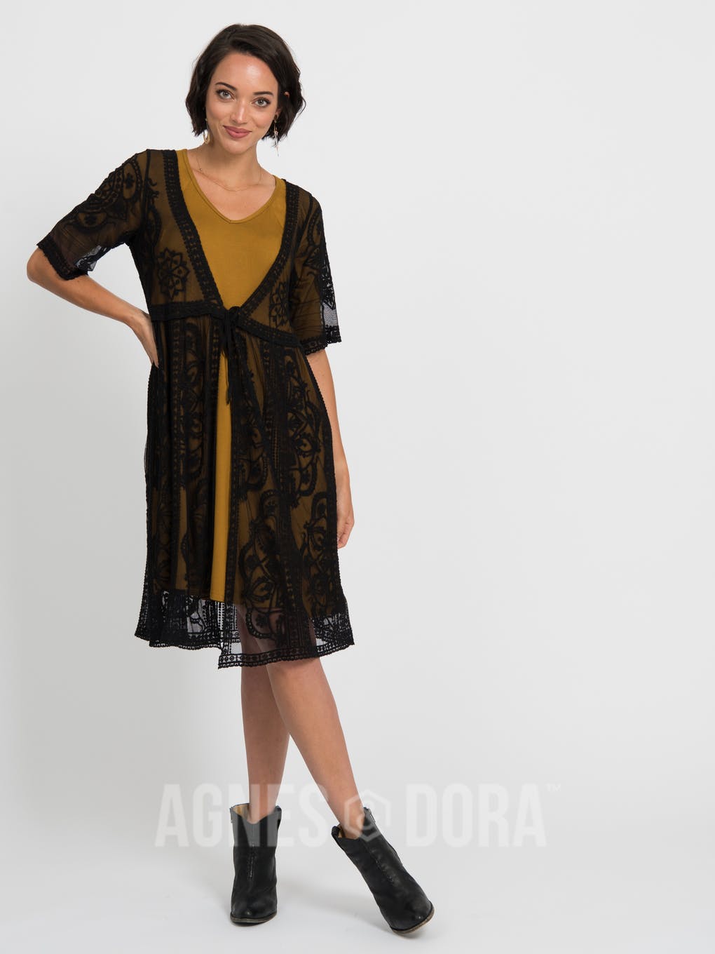 Vintage Lace Duster Black