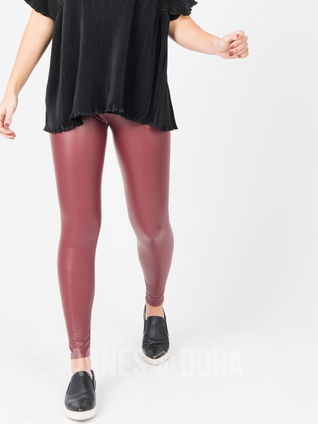 Leggings Pleather Oxblood