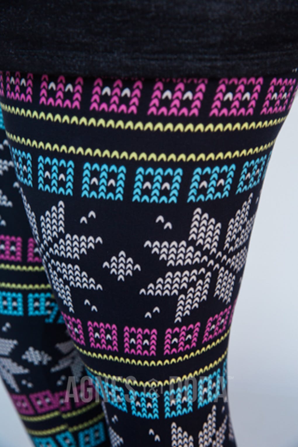 Holiday Leggings Fair Isle Stitches in Color
