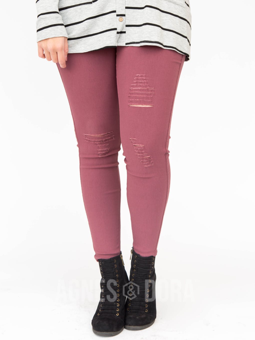 Jeggings Distressed Venetian Red