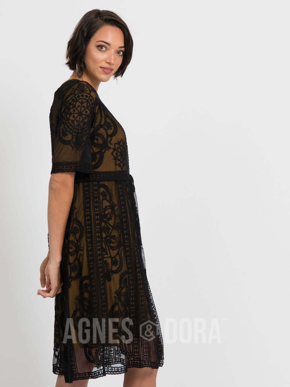 Vintage Lace Duster Black