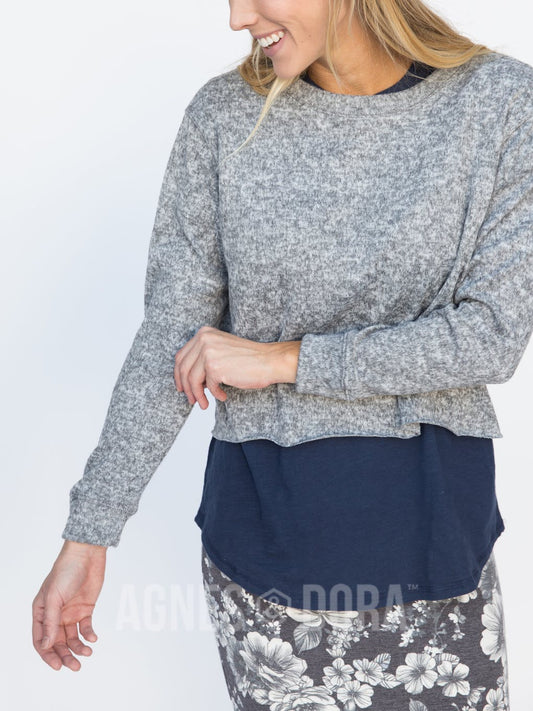 Pullover Heather Grey Brushed