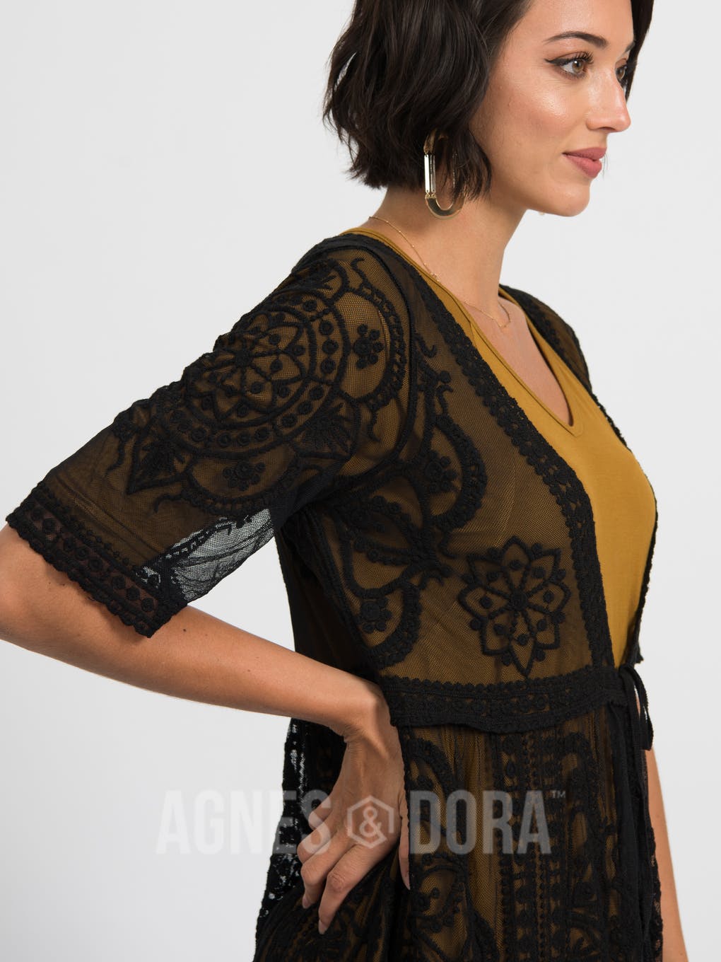 Vintage Lace Duster Black