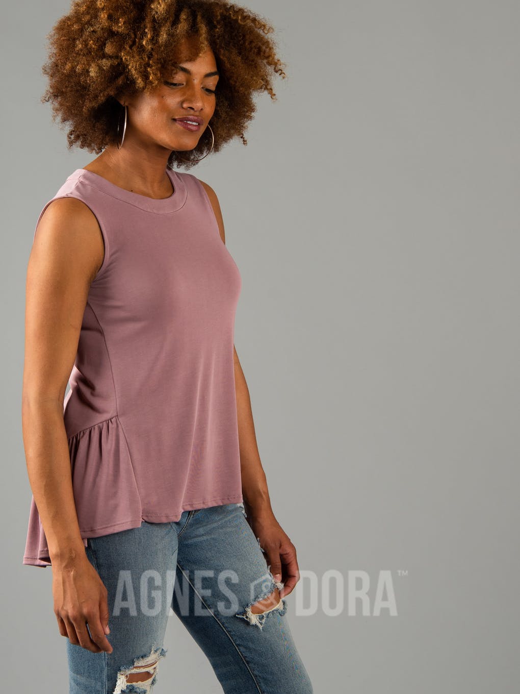 Gathered Tank Vintage Rose