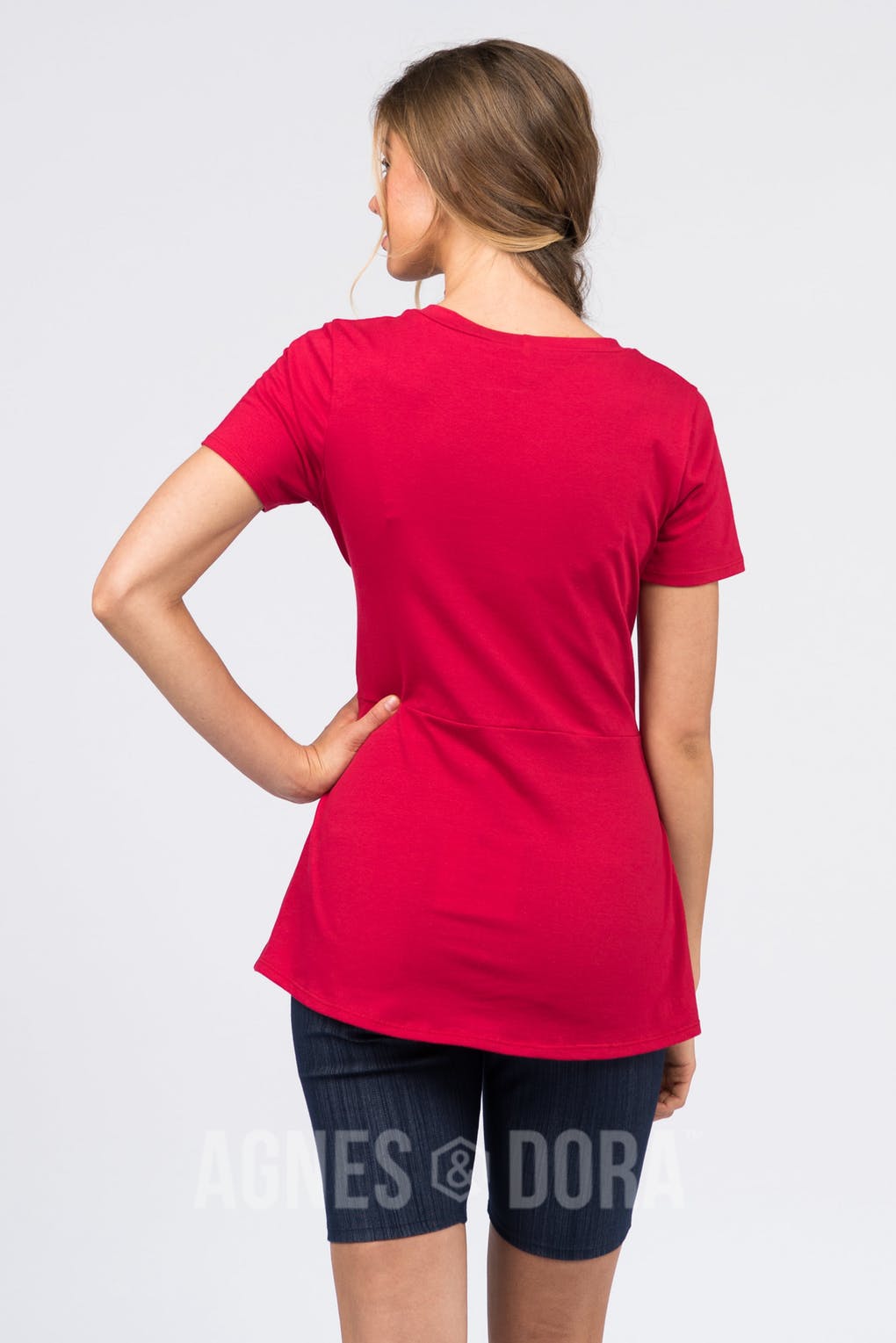 Side Seam Sash Top Amore Red