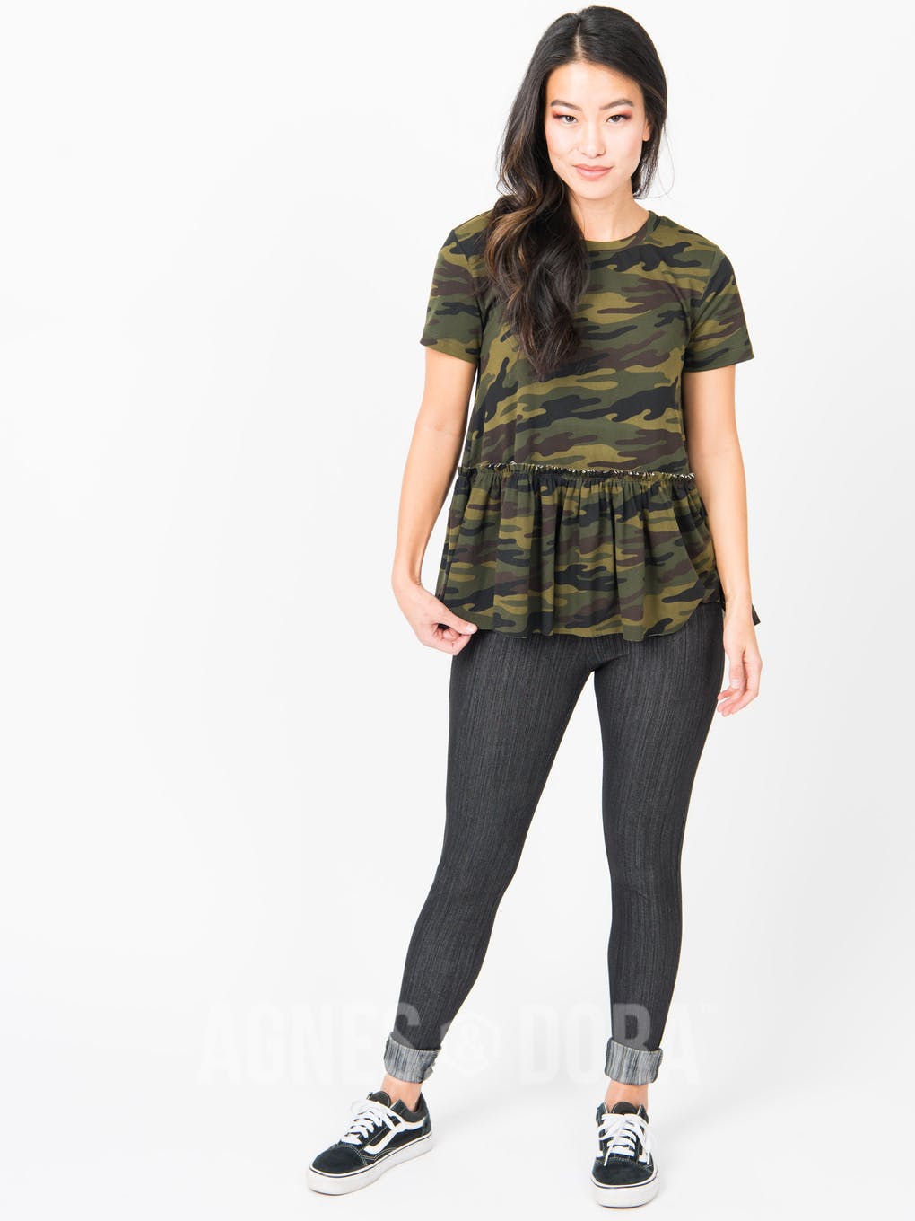 Relaxed Ruffle Tee Camo