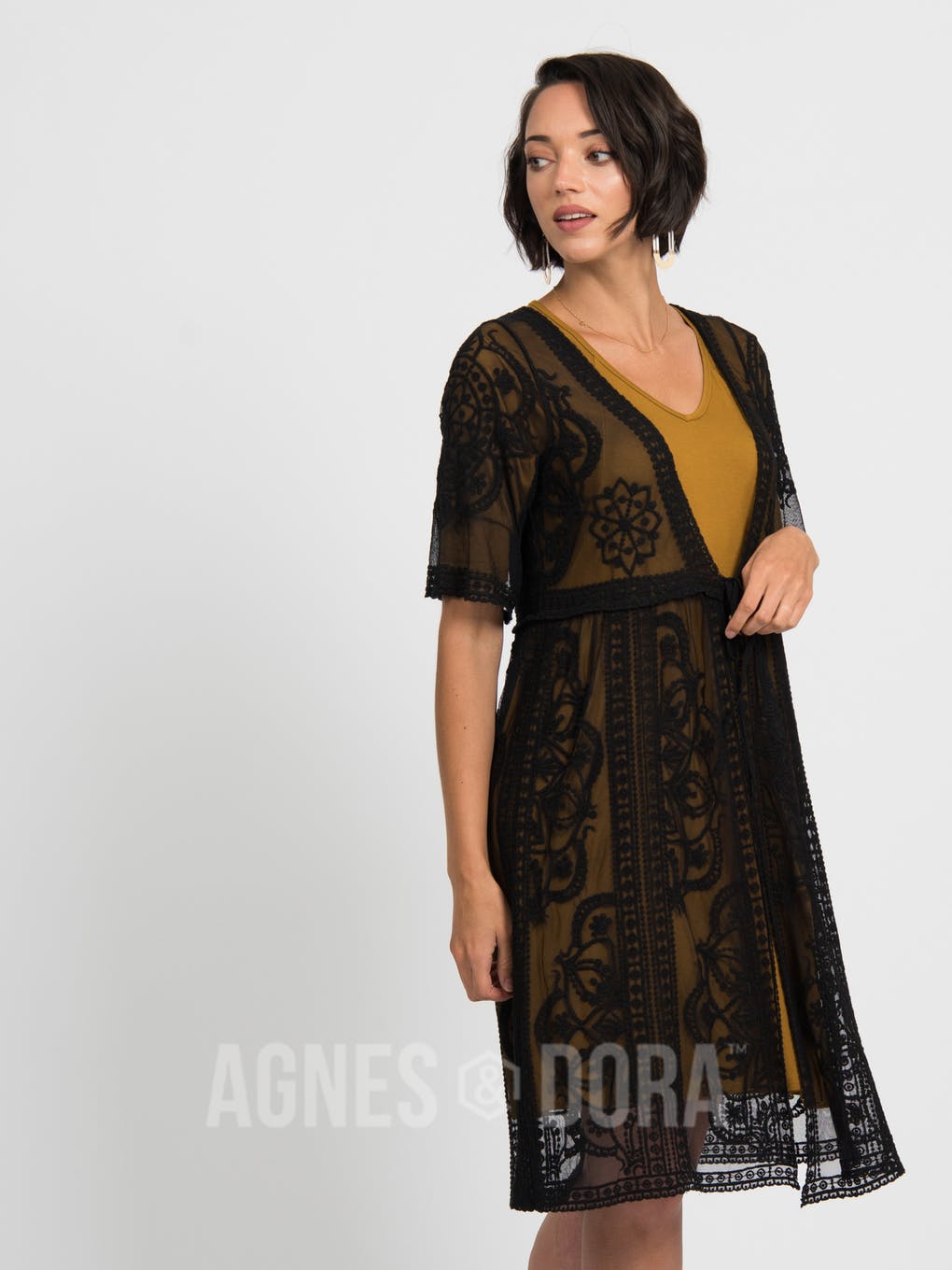 Vintage Lace Duster Black