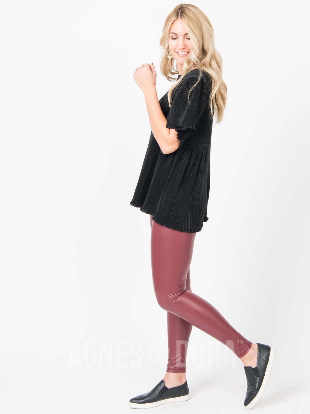 Leggings Pleather Oxblood