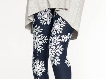 Navy Snowflakes  Leggings