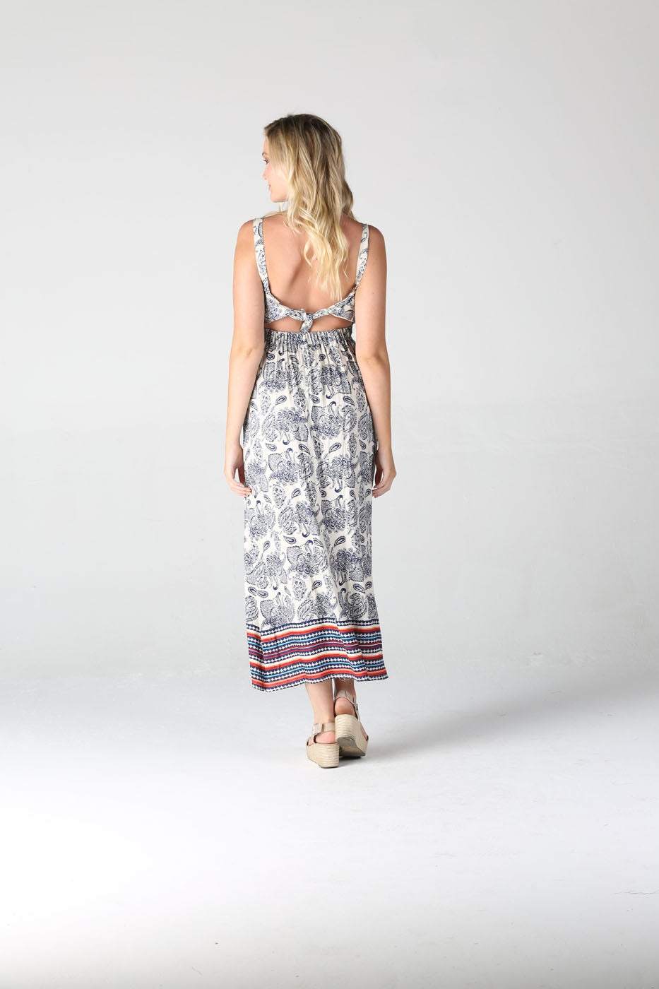 Front Button Maxi Strappy Dress