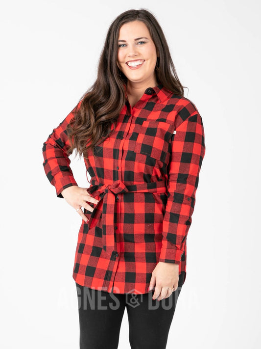 Flannel Tunic Buffalo Check - Red/Black