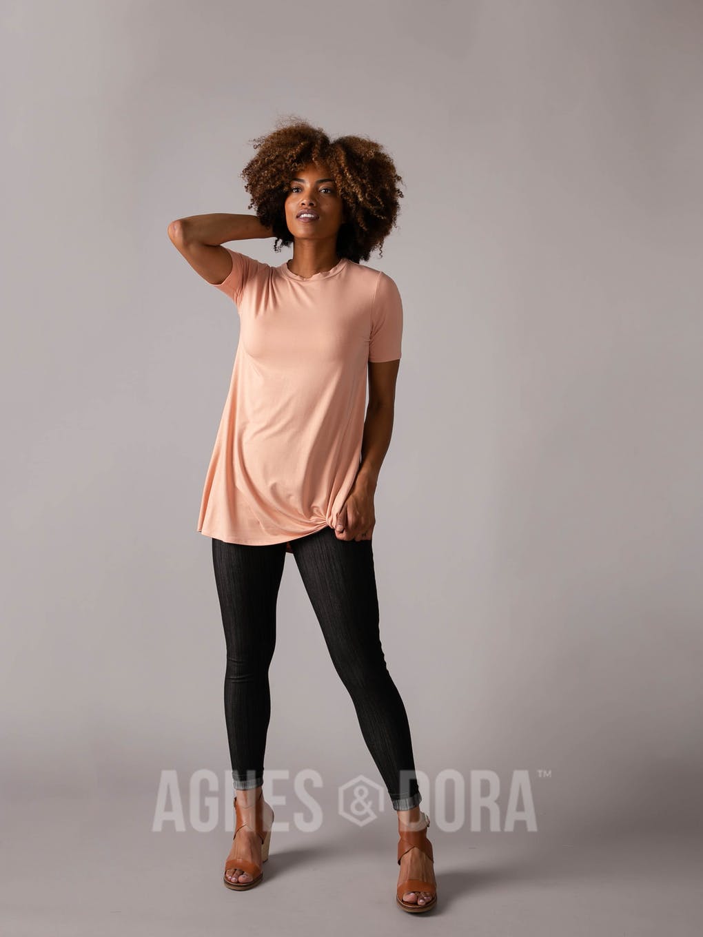 Side Knot Tunic Half Sleeve Canyon Rose