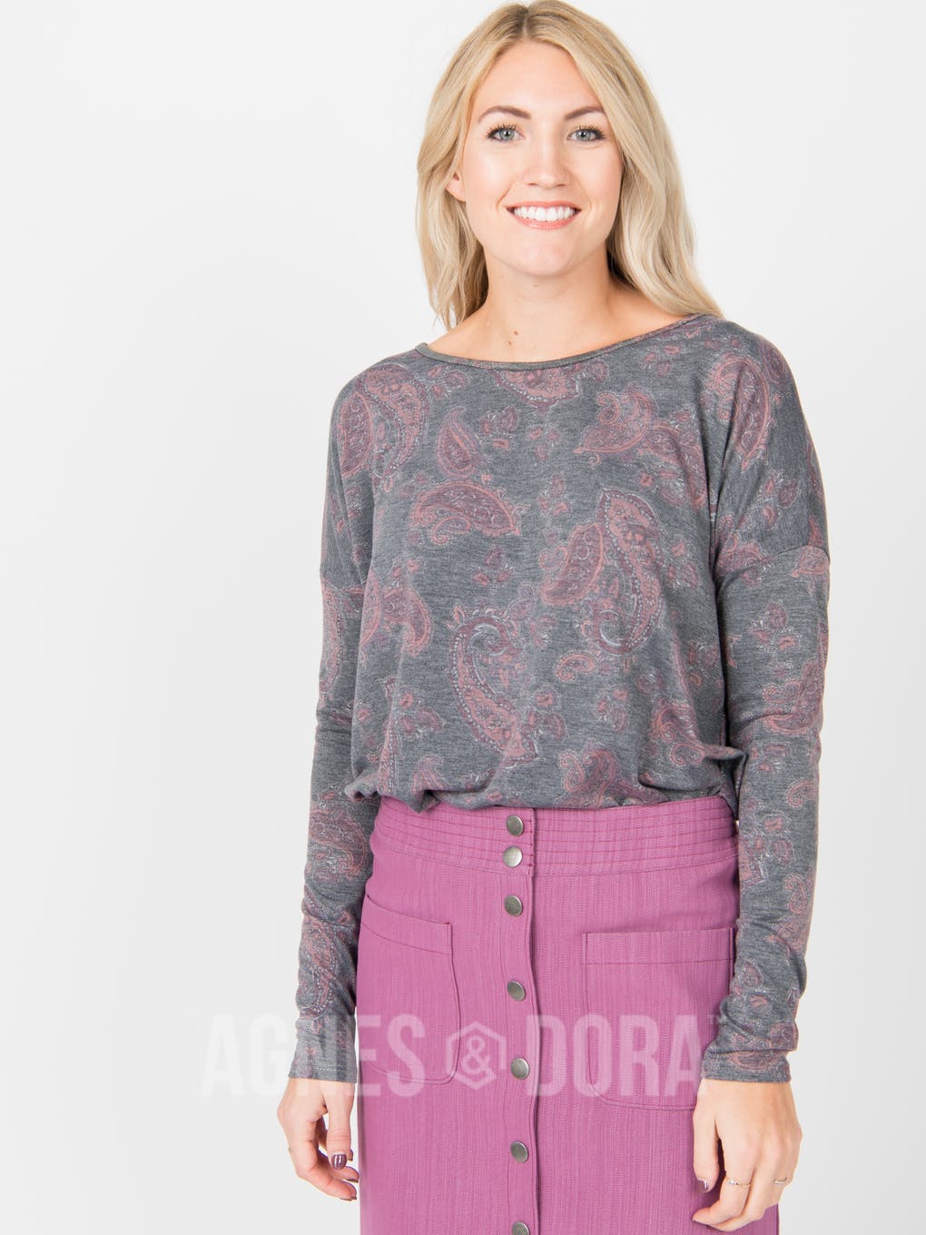 Urban Pullover Charcoal Paisley