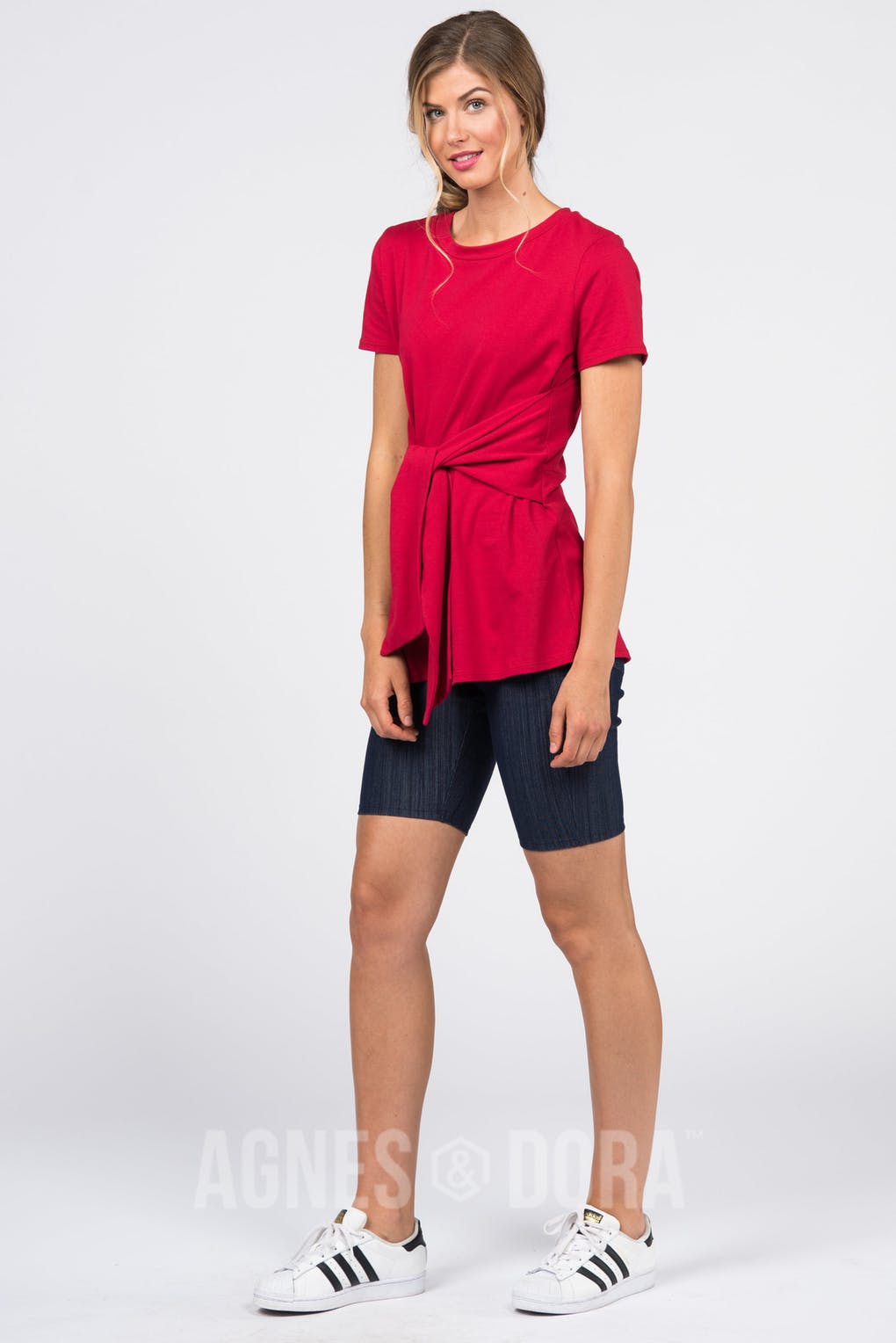 Side Seam Sash Top Amore Red