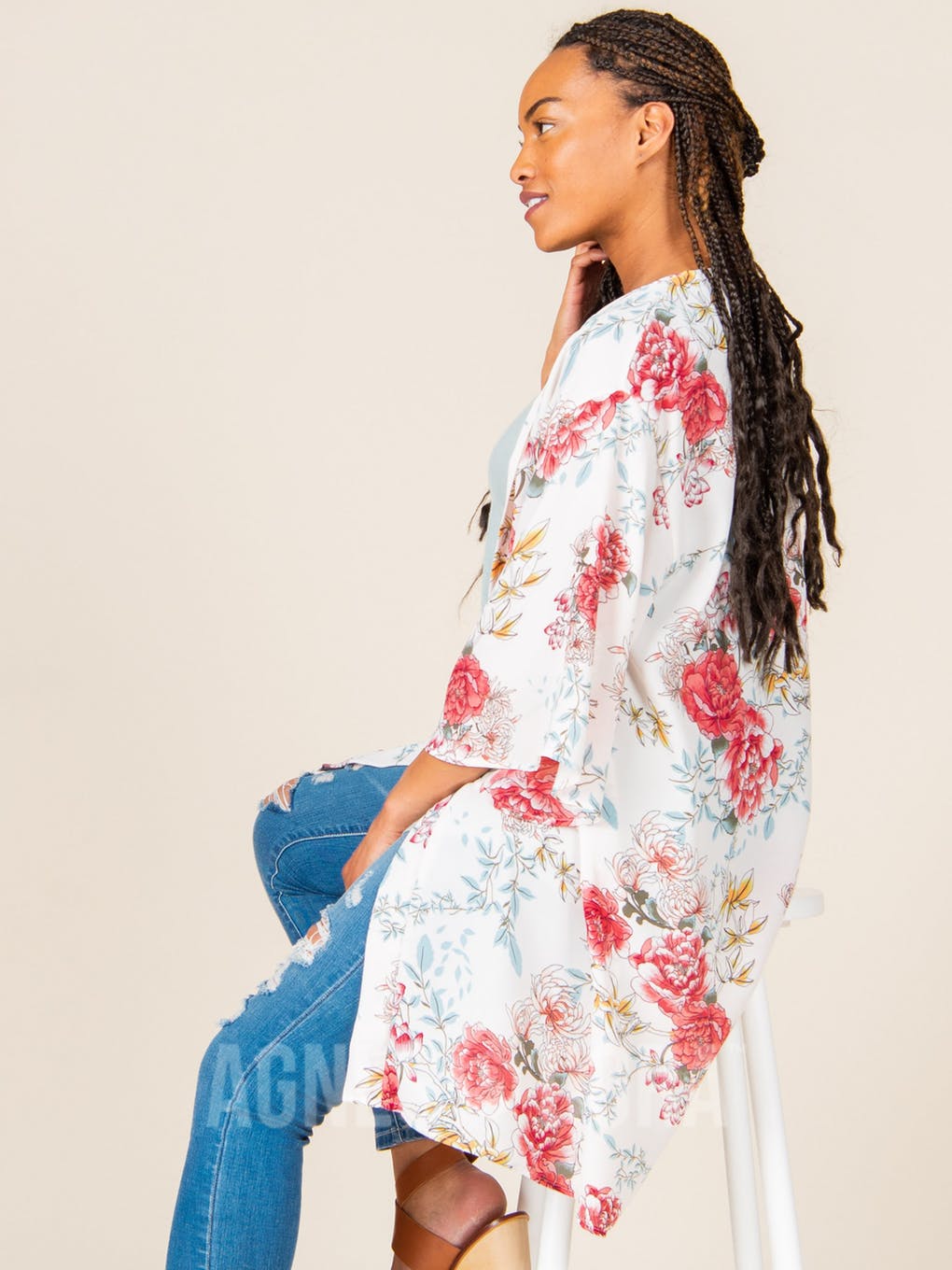 Kimono Ivory Floral