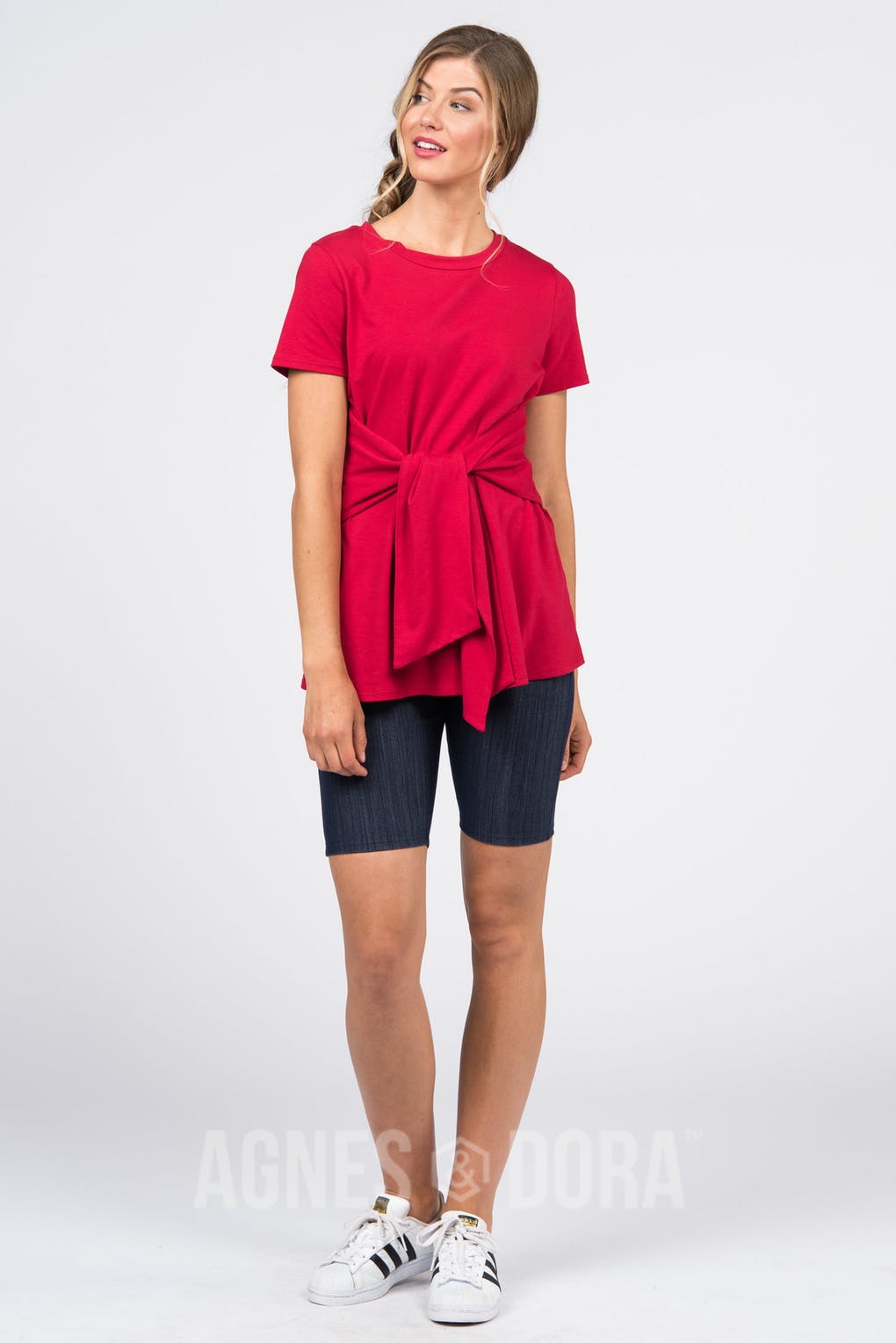 Side Seam Sash Top Amore Red