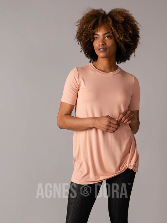 Side Knot Tunic Half Sleeve Canyon Rose