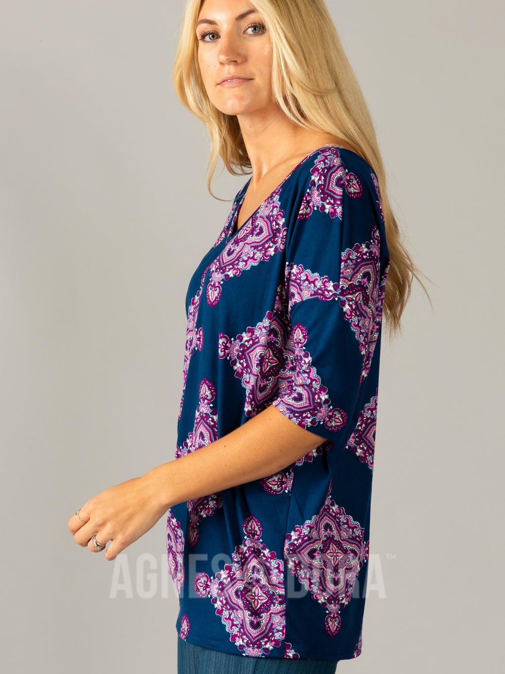 Urban Pullover Double V-Neck Navy Orchid Boho