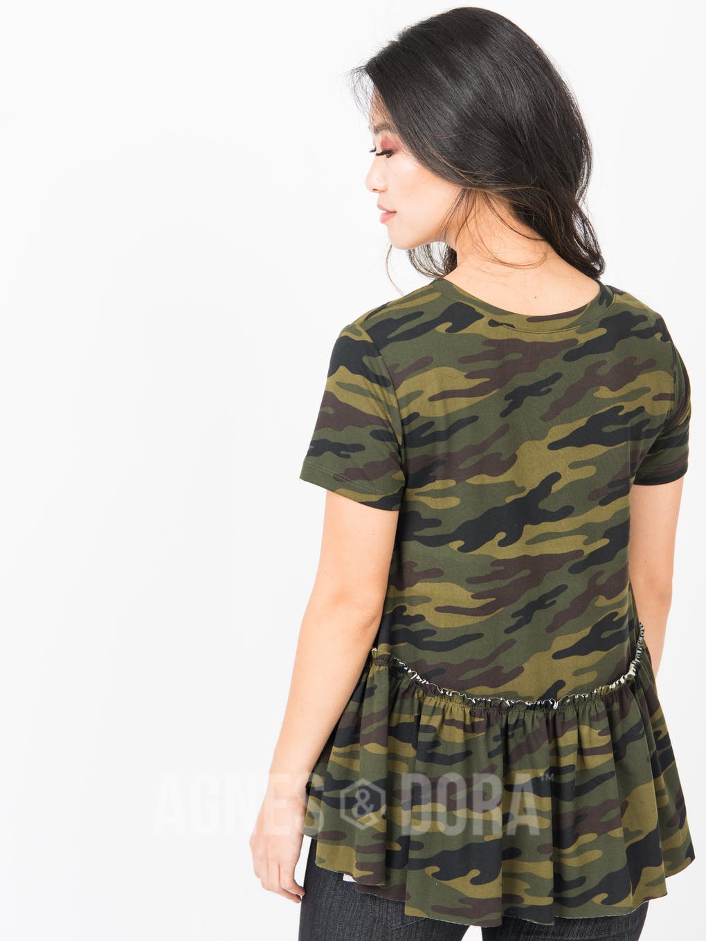 Relaxed Ruffle Tee Camo