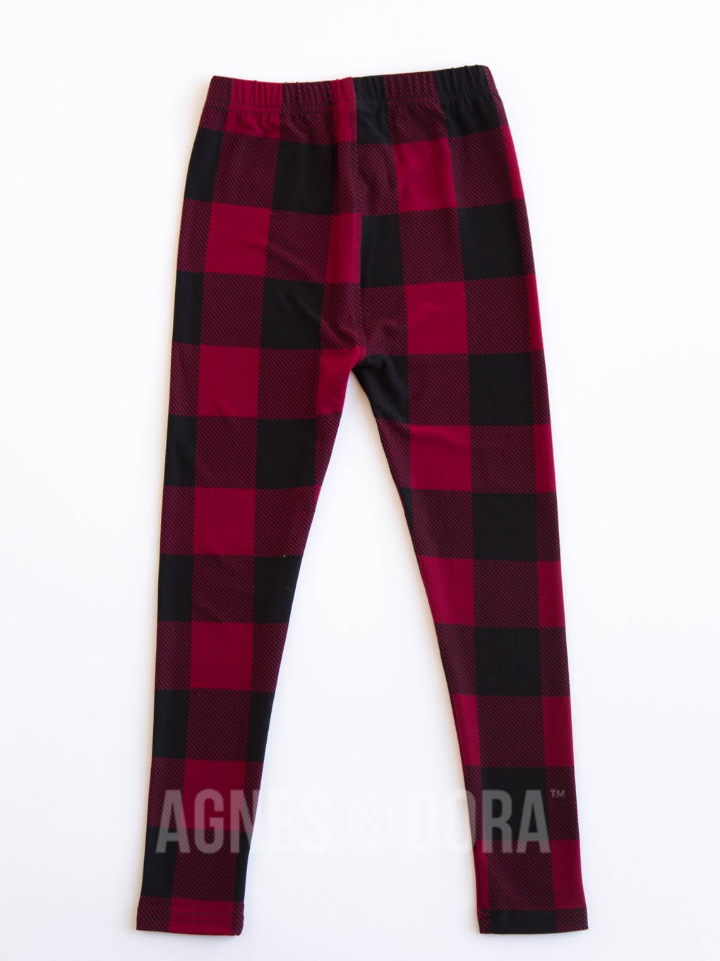 Kids Leggings Red and Black Buffalo Check