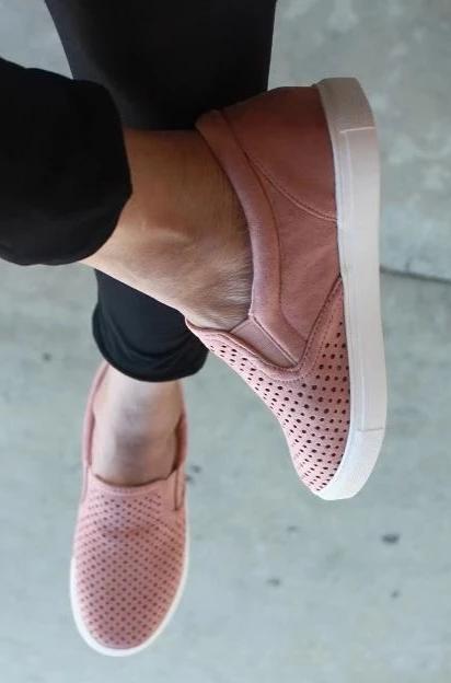 Blush Suede Sneaker Flat