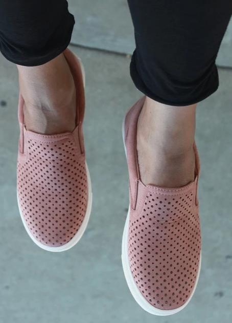 Blush Suede Sneaker Flat