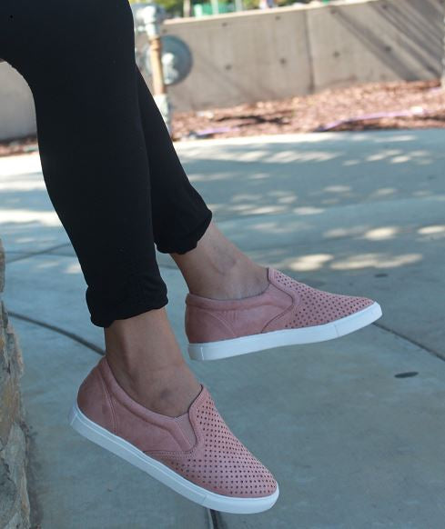 Blush Suede Sneaker Flat