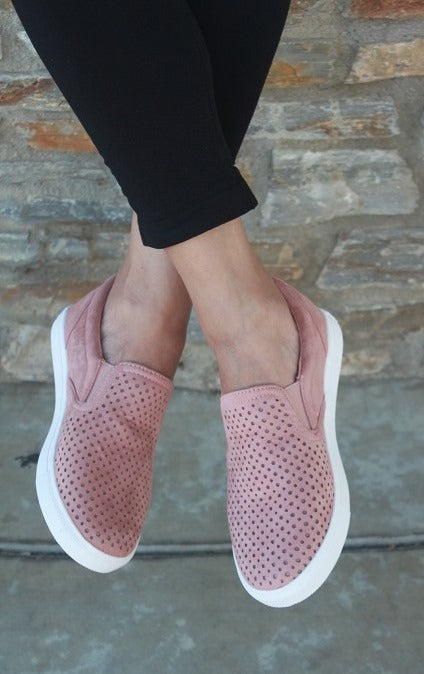 Blush Suede Sneaker Flat