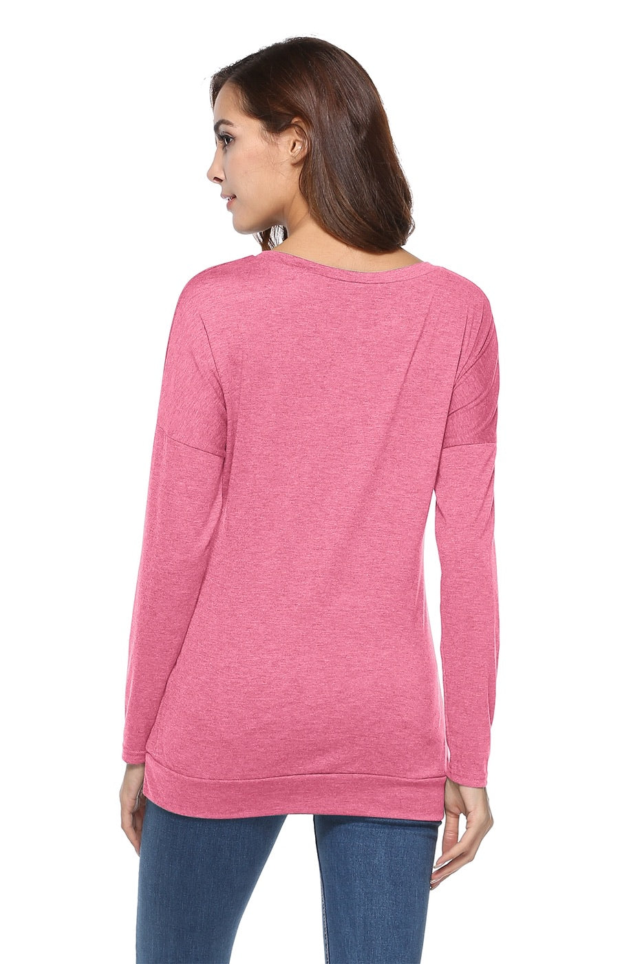 Side Button Basic Scoop Neck Top Tunic